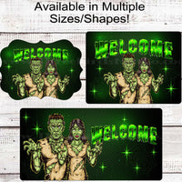 Halloween Welcome Sign - Zombie Love - Welcome to Our Home - Spooky Signs