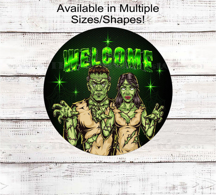 Halloween Welcome Sign - Zombie Love - Welcome to Our Home - Spooky Signs