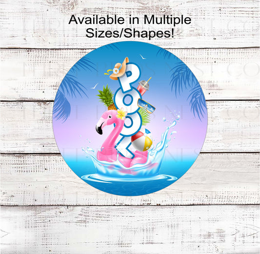 Pool Welcome Sign - Flamingo Float - Pineapple Sign - Summer Wreath Signs