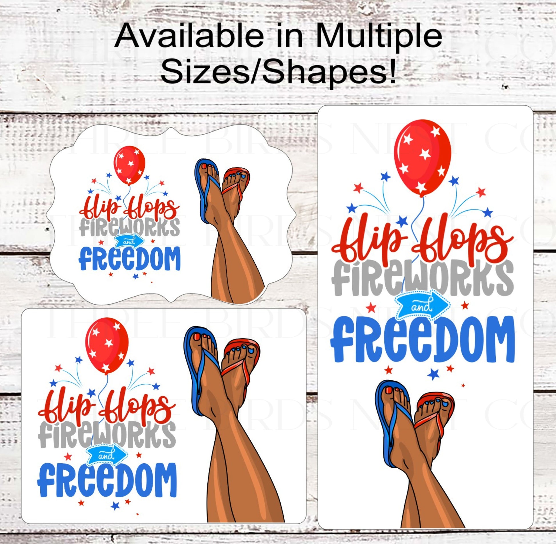 Flip Flops Fireworks and Freedom Patriotic Wreath Sign - 4th of July Sign - Summer Decor