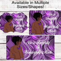 She is Fearfully and Wonderfully Made African American Lupus Awareness Wreath Sign