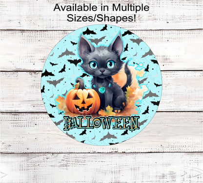 Black Cat Halloween Wreath Signs - Halloween Bats - Halloween Witch Potion - Halloween Jack O Lantern