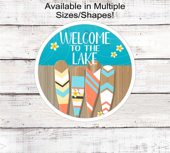 Welcome to the Lake Wreath Sign - Oars Decor - Dock Decor - Life is Better at the Lake House