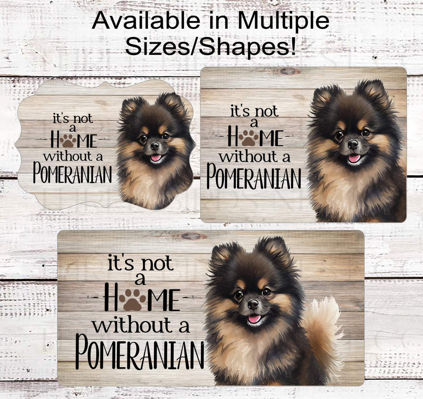 Its Not a Home Without a Pomeranian Dog Wreath Sign - Pomeranian Decor - Metal Wreath Sign