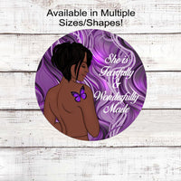 She is Fearfully and Wonderfully Made African American Lupus Awareness Wreath Sign