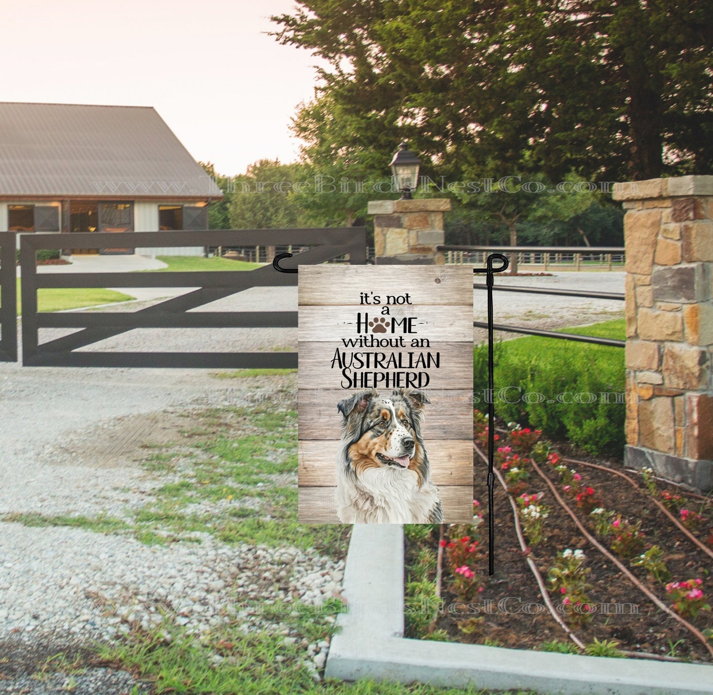 Its Not a Home Without an Australian Shepherd Dog Double Sided Garden Flag