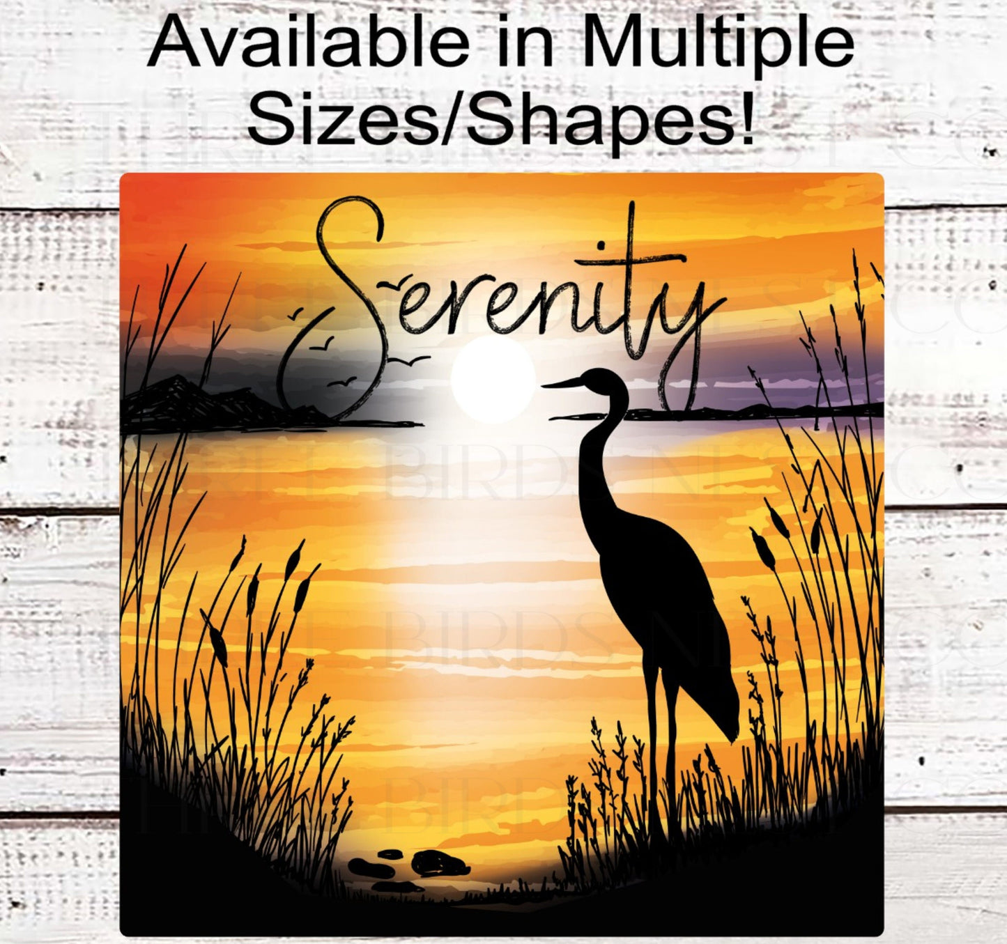 Serenity Beach Sunset Crane Wreath Sign - Welcome to the Beach