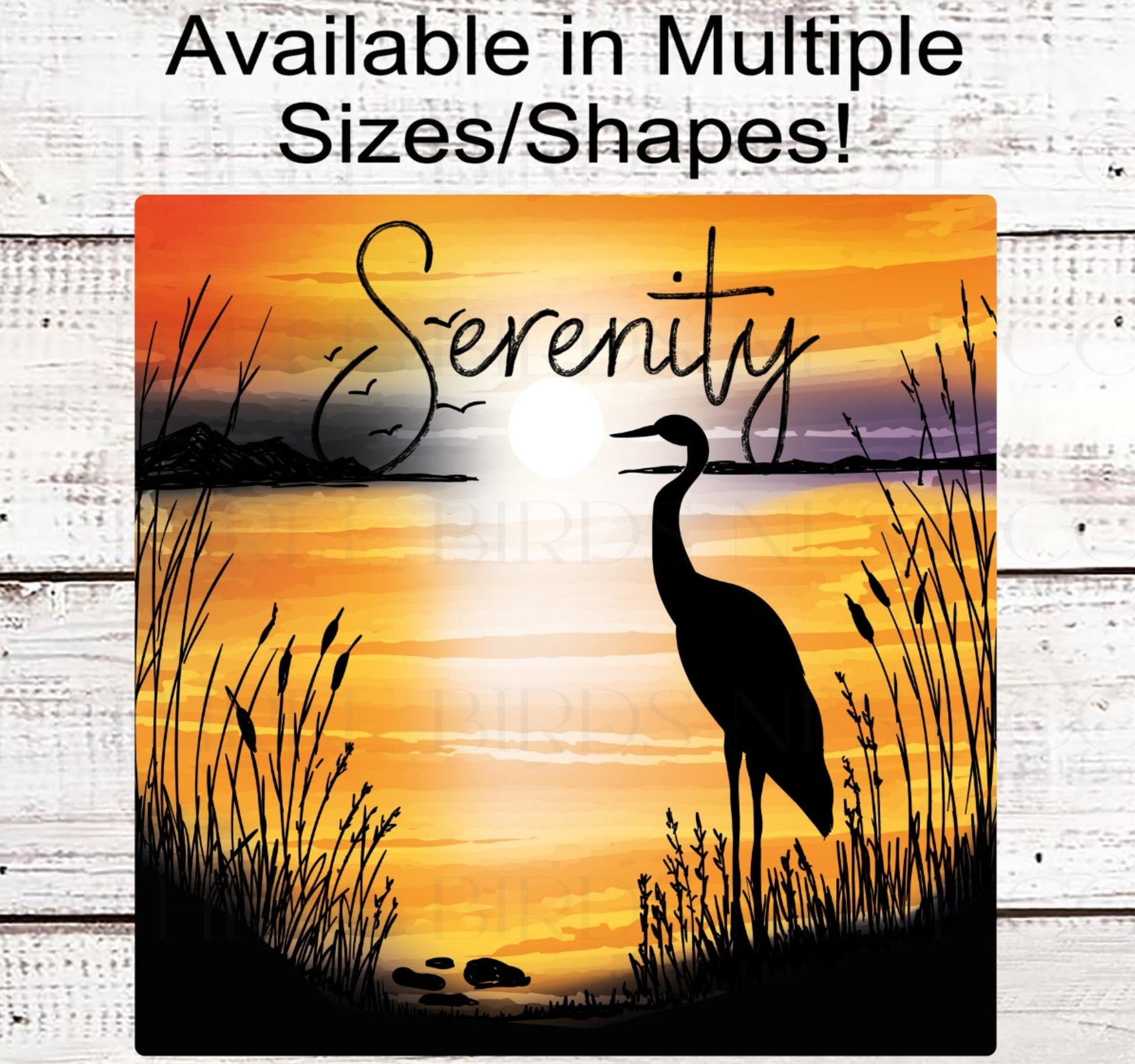 Serenity Beach Sunset Crane Wreath Sign - Welcome to the Beach