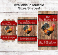 
              Red Rooster Inn Bed and Breakfast Sign - Rustic Farmhouse Wreath Sign - Farm Animals Decor
            