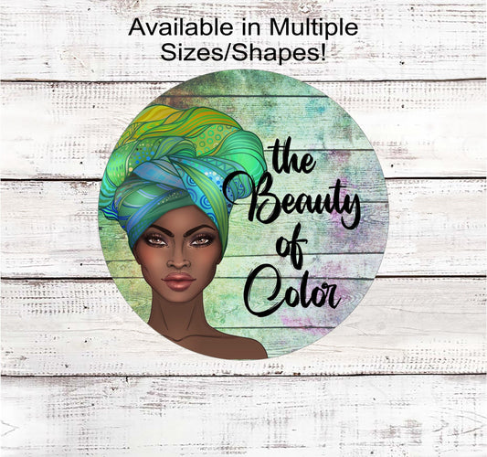Black is Beautiful Wall Art - Black Girl Wreath Signs - African American Girl - Black Woman Signs - Everyday Wreath Signs