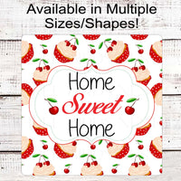 Home Sweet Home Welcome Wreath Sign - Cherry Cupcake Sign - Everyday Sign