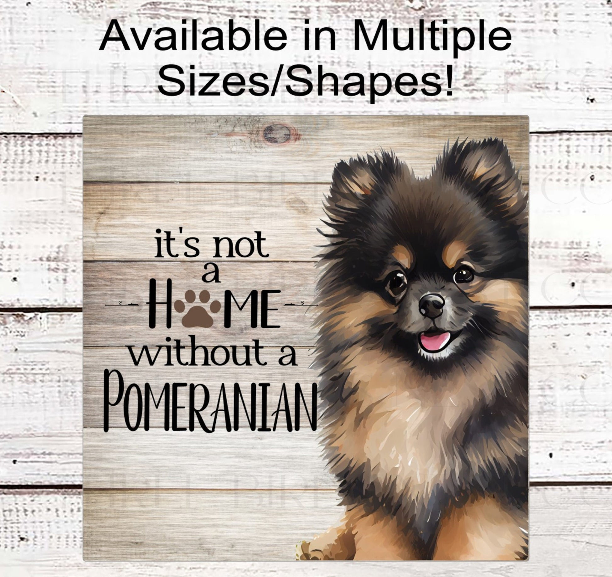 Its Not a Home Without a Pomeranian Dog Wreath Sign - Pomeranian Decor - Metal Wreath Sign