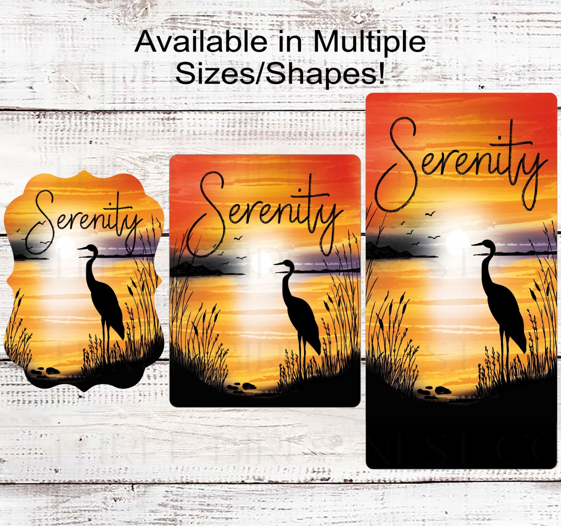 Serenity Beach Sunset Crane Wreath Sign - Welcome to the Beach