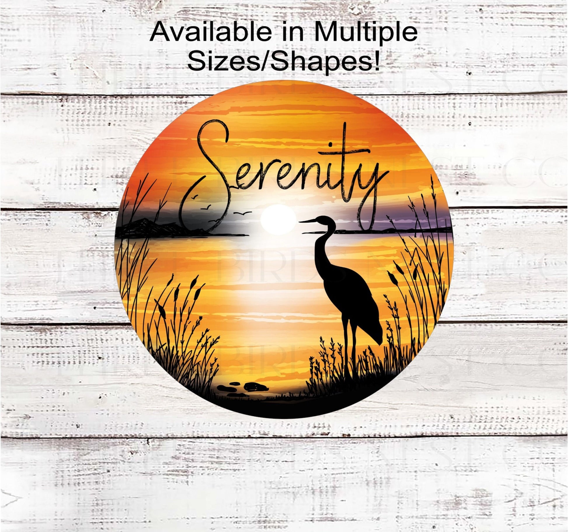 Serenity Beach Sunset Crane Wreath Sign - Welcome to the Beach