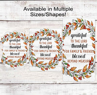 
              Grateful Thankful Blessed Wreath Sign - Fall Welcome Sign - Christian Wreath Sign - Gods Grace
            