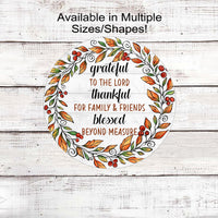 Grateful Thankful Blessed Wreath Sign - Fall Welcome Sign - Christian Wreath Sign - Gods Grace