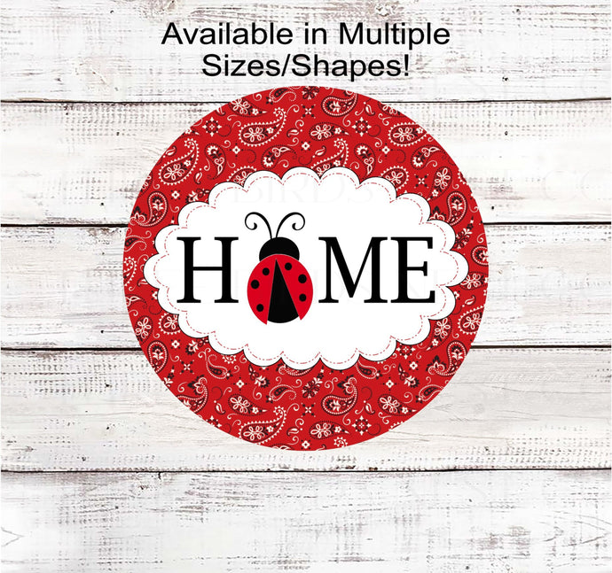 Home Wreath Sign - Ladybug Sign - Spring Wreath Signs - Ladybug Home Decor - Ladybug Wreath - Ladybug Gifts