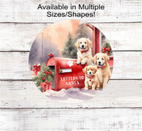 
              Letters to Santa Christmas Dog Wreath Sign - Golden Retriever Lover -Holly Sign
            