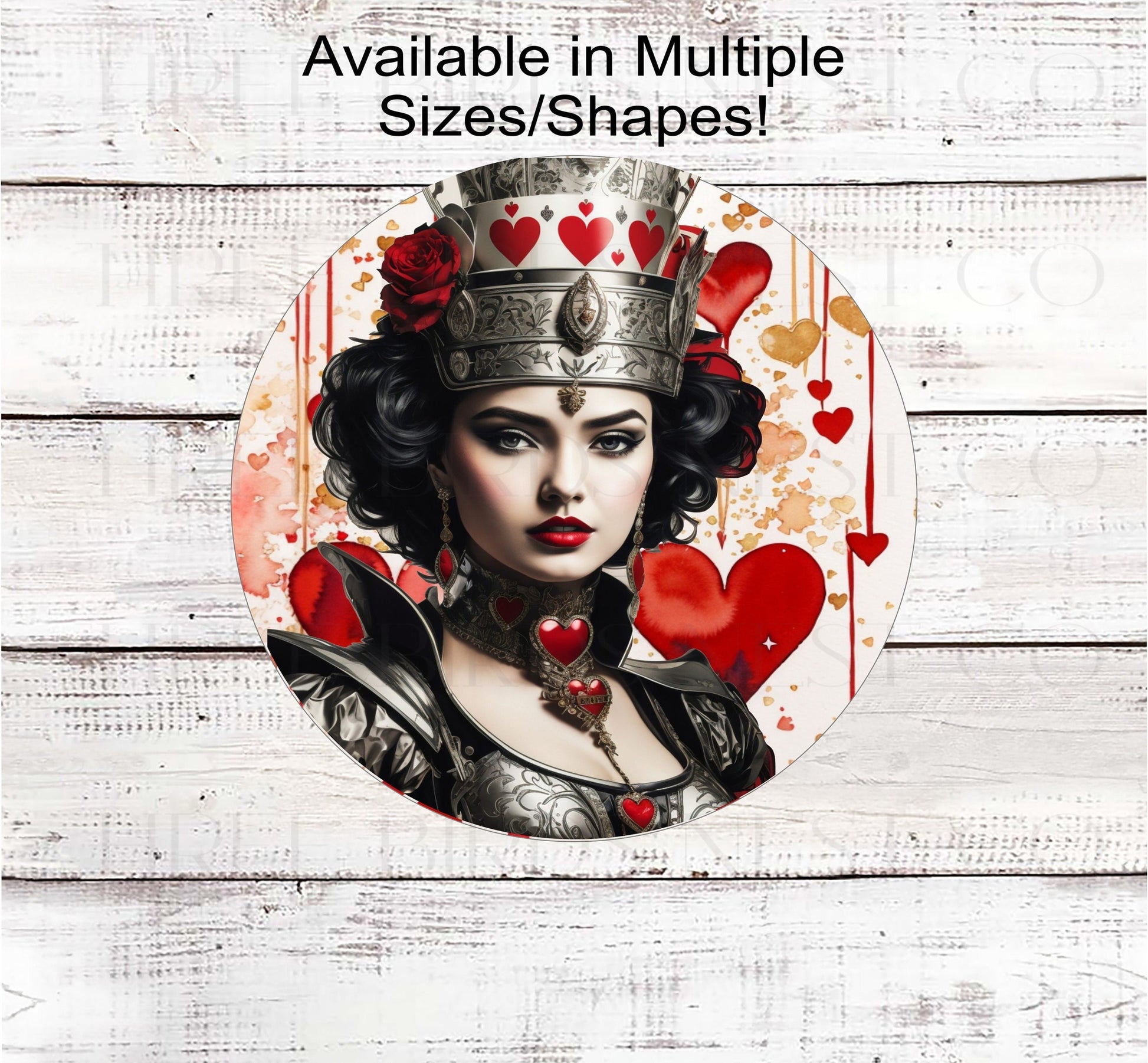 Queen of Hearts Wreath Sign - Halloween Sign - Valentines Wreath Sign