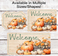 
              Pumpkins and Mums Fall Wreath Sign - White Pumpkins - Autumn Sign
            