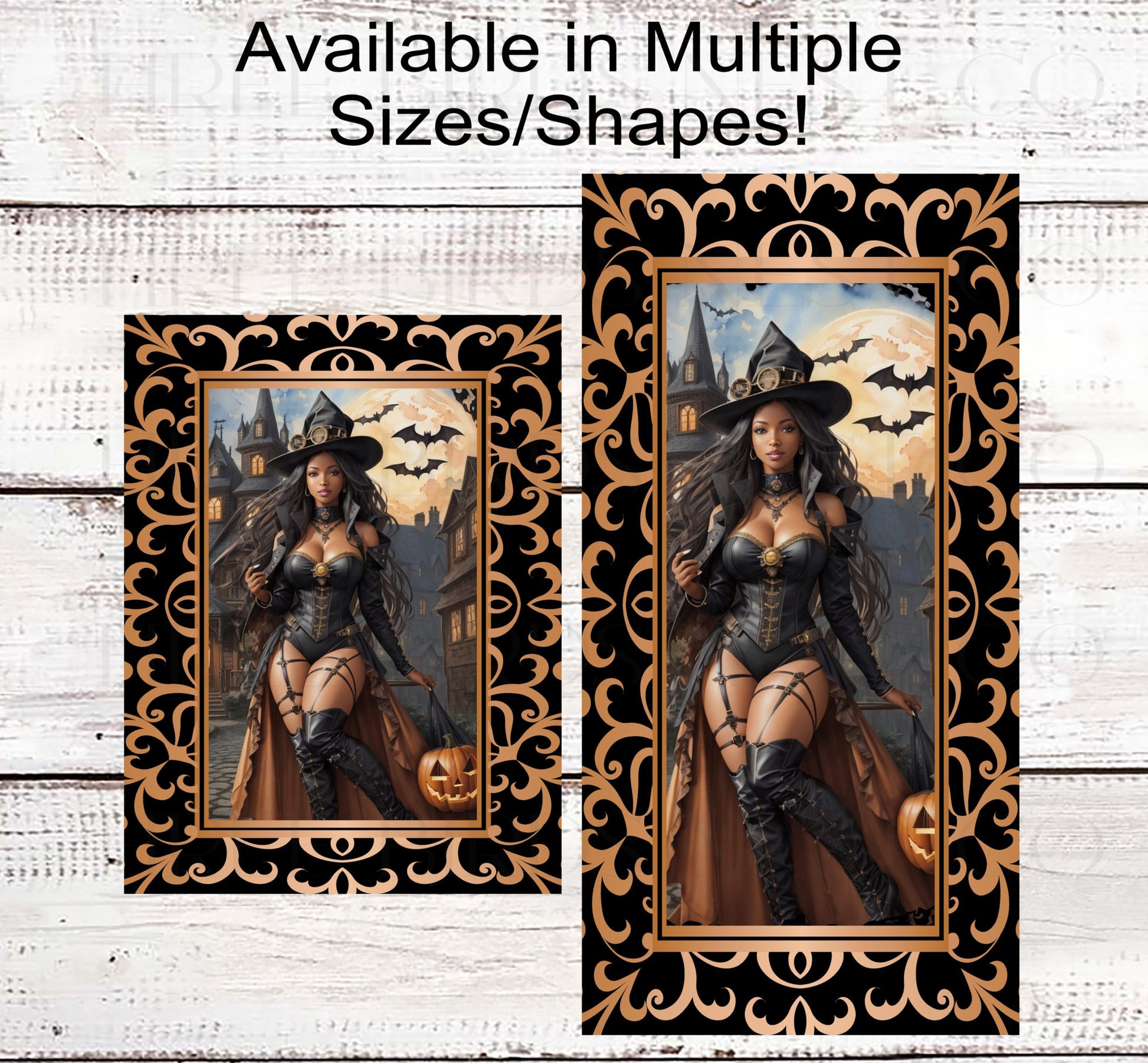 Sexy African American Halloween Witch Wreath Sign - Haunted House