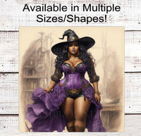 
              Sexy BBW African American Halloween Witch Wreath Sign - Haunted House
            