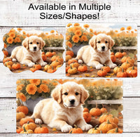 
              Golden Retriver Pumpkin Patch Wreath Sign - Golden Retriever Lover - Pet Dog Sign - Pumpkin Sign
            