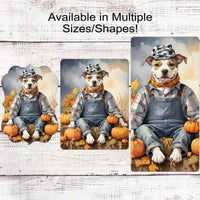 Pit Bull Fall Wreath Sign - Dog Wreath Signs - Staffordshire Terrier - Scarecrow Sign - Sunflower Sign