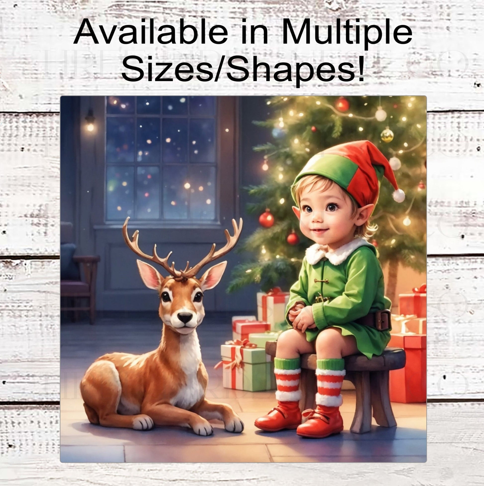 Christmas Elf Wreath Sign - Reindeer Sign - Christmas Tree Sign