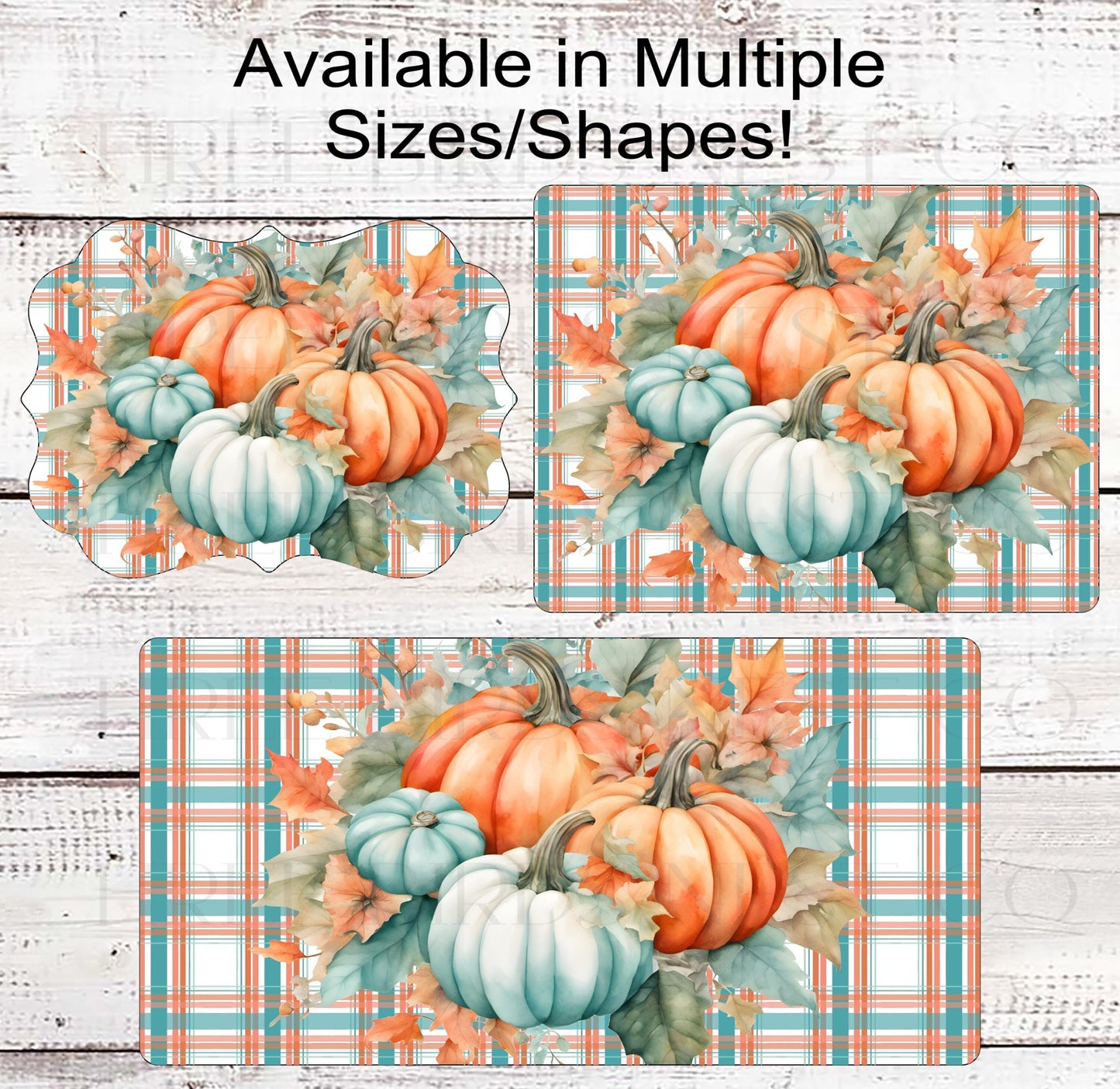 Painted Fall Pumpkins Wreath Sign - Pastel Fall Pumpkins - Autumn Sign