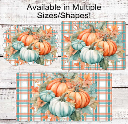 Painted Fall Pumpkins Wreath Sign - Pastel Fall Pumpkins - Autumn Sign