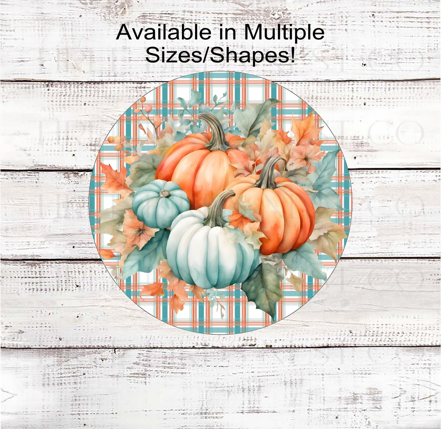 Painted Fall Pumpkins Wreath Sign - Pastel Fall Pumpkins - Autumn Sign
