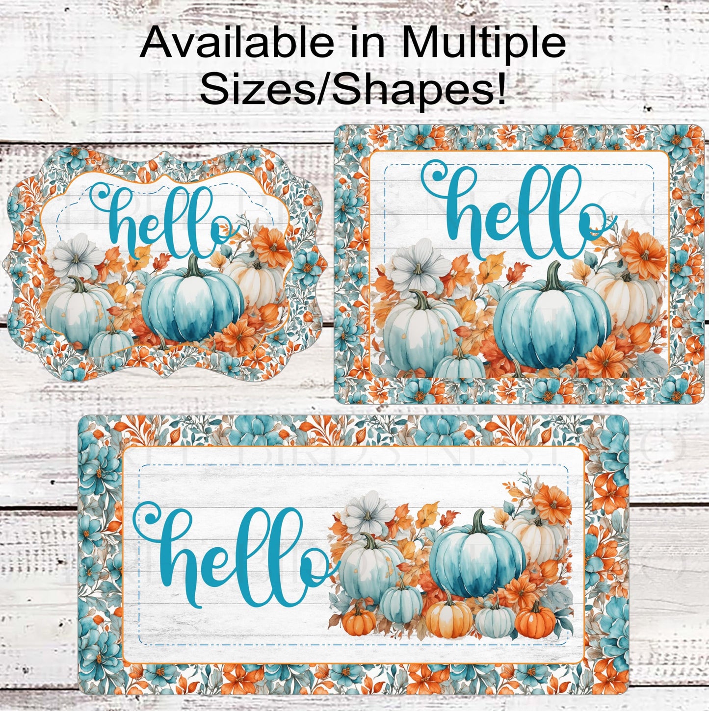 Welcome Fall Painted Pumpkins Wreath Sign - Fall Pumpkins - Sunflowers Sign - Pumpkin Patch