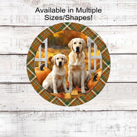 Yellow Labrador Retriever Fall Wreath Signs - Pumpkin Patch - Dog Wreath Signs