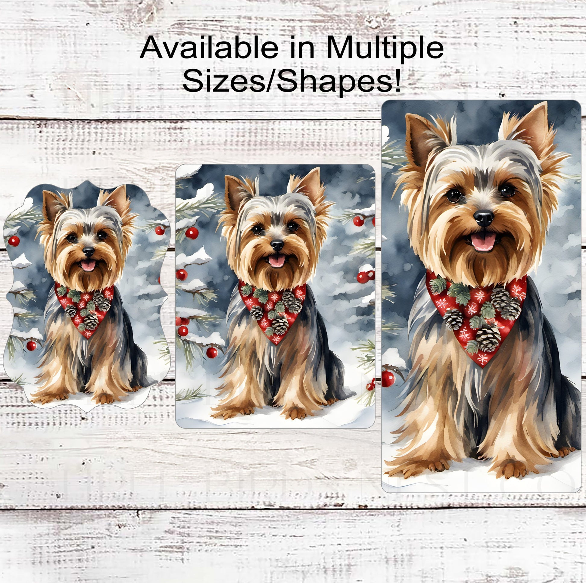 Christmas Dog Wreath Sign - Yorkshire Terrier - Yorkie Dog - Winter Welcome