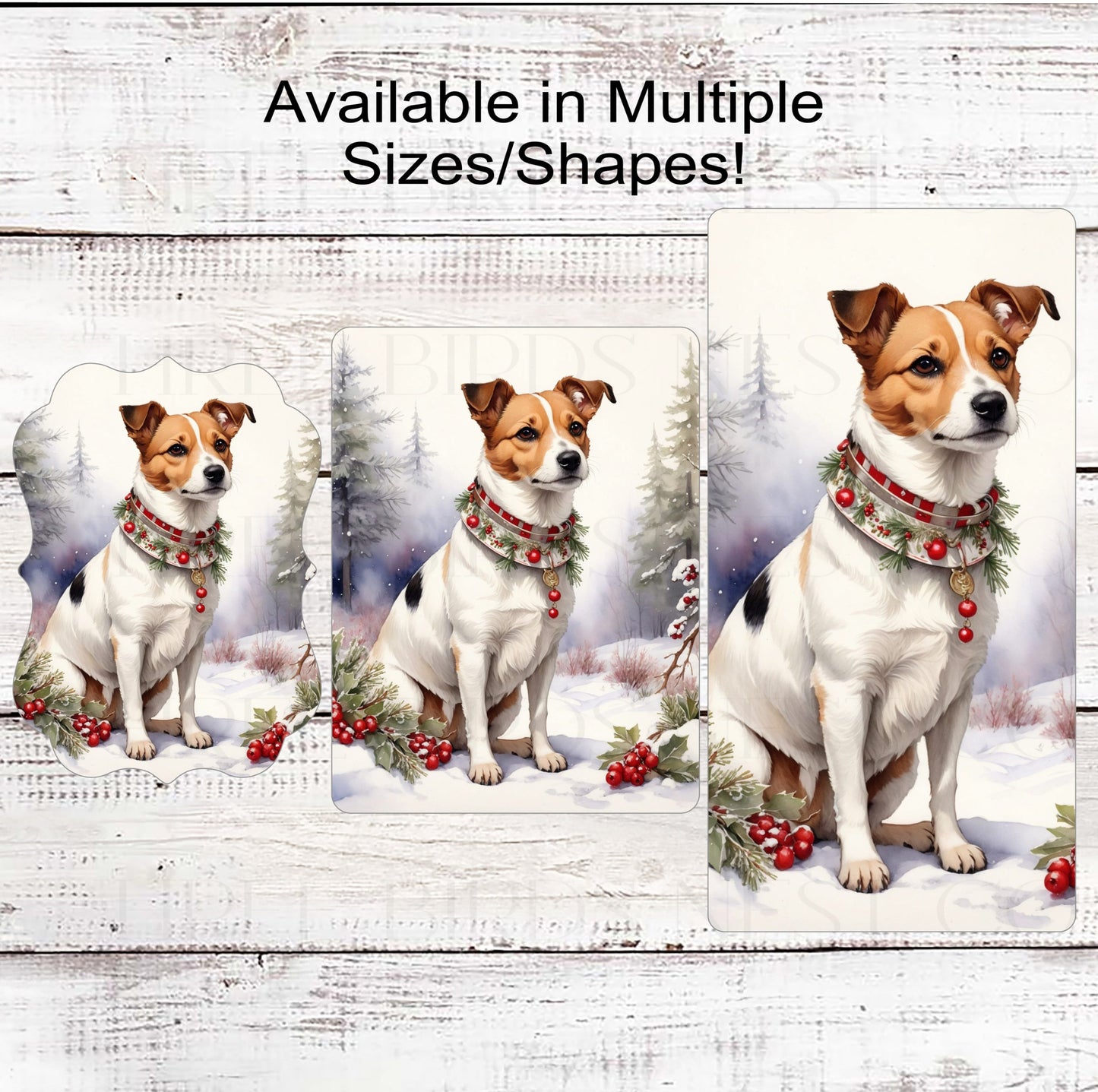 Christmas Dog Wreath Sign - Jack Russell Terrier Dog - Winter Welcome