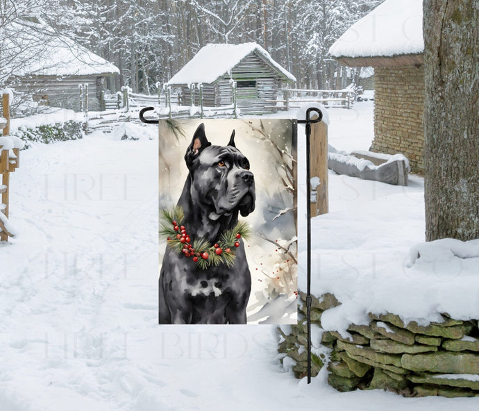 Cane Corso Dog Double Sided Garden Flag - Winter Garden Flag - Christmas Decor - Dog Flag