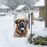 English Mastiff Double Sided Garden Flag - Winter Garden Flag - Christmas Decor - Dog Flag