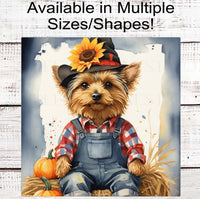 
              Yorkshire Terrier Sign - Fall Scarecrow - Dog Wreath Sign - Yorkshire Terrier - Yorkie Dog
            