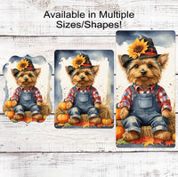 
              Yorkshire Terrier Sign - Fall Scarecrow - Dog Wreath Sign - Yorkshire Terrier - Yorkie Dog
            