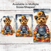 Yorkshire Terrier Sign - Fall Scarecrow - Dog Wreath Sign - Yorkshire Terrier - Yorkie Dog