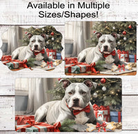 
              Staffordshire Terrier Christmas Wreath Signs - Pit Bull Dog - Winter Welcome Sign - Dog Wreath Signs
            