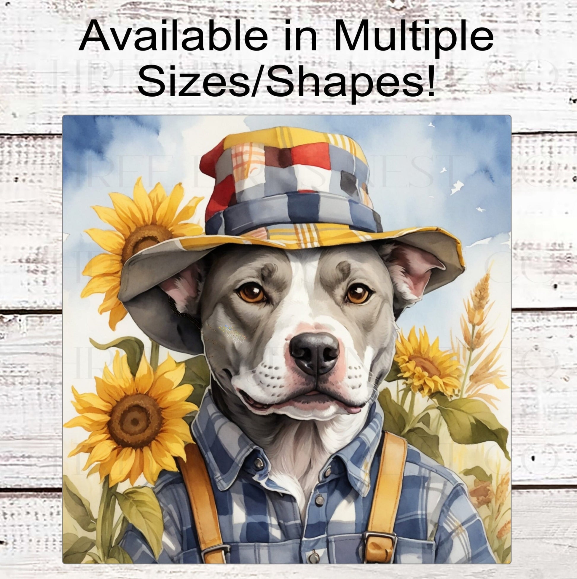 Pit Bull Fall Wreath Sign - Dog Wreath Signs - Staffordshire Terrier - Scarecrow Sign - Sunflower Sign