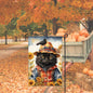 Black Cat Fall Scarecrow Double Sided Garden Flag