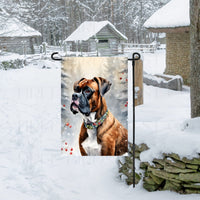 Boxer Dog Double Sided Garden Flag - Winter Garden Flag - Christmas Decor - Dog Flag