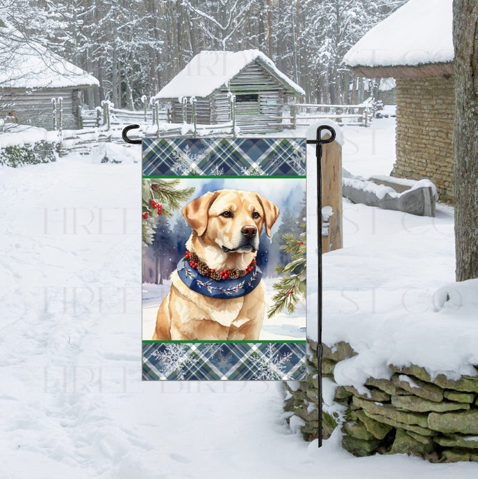 Labrador Retriever Double Sided Garden Flag - Winter Garden Flag - Christmas Decor - Dog Flag