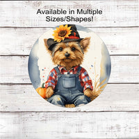 
              Yorkshire Terrier Sign - Fall Scarecrow - Dog Wreath Sign - Yorkshire Terrier - Yorkie Dog
            