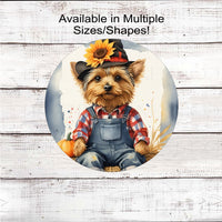 Yorkshire Terrier Sign - Fall Scarecrow - Dog Wreath Sign - Yorkshire Terrier - Yorkie Dog