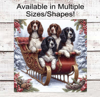 
              English Springer Spaniel Dog Christmas Wreath Signs - Winter Welcome Sign - Dog Wreath Signs
            