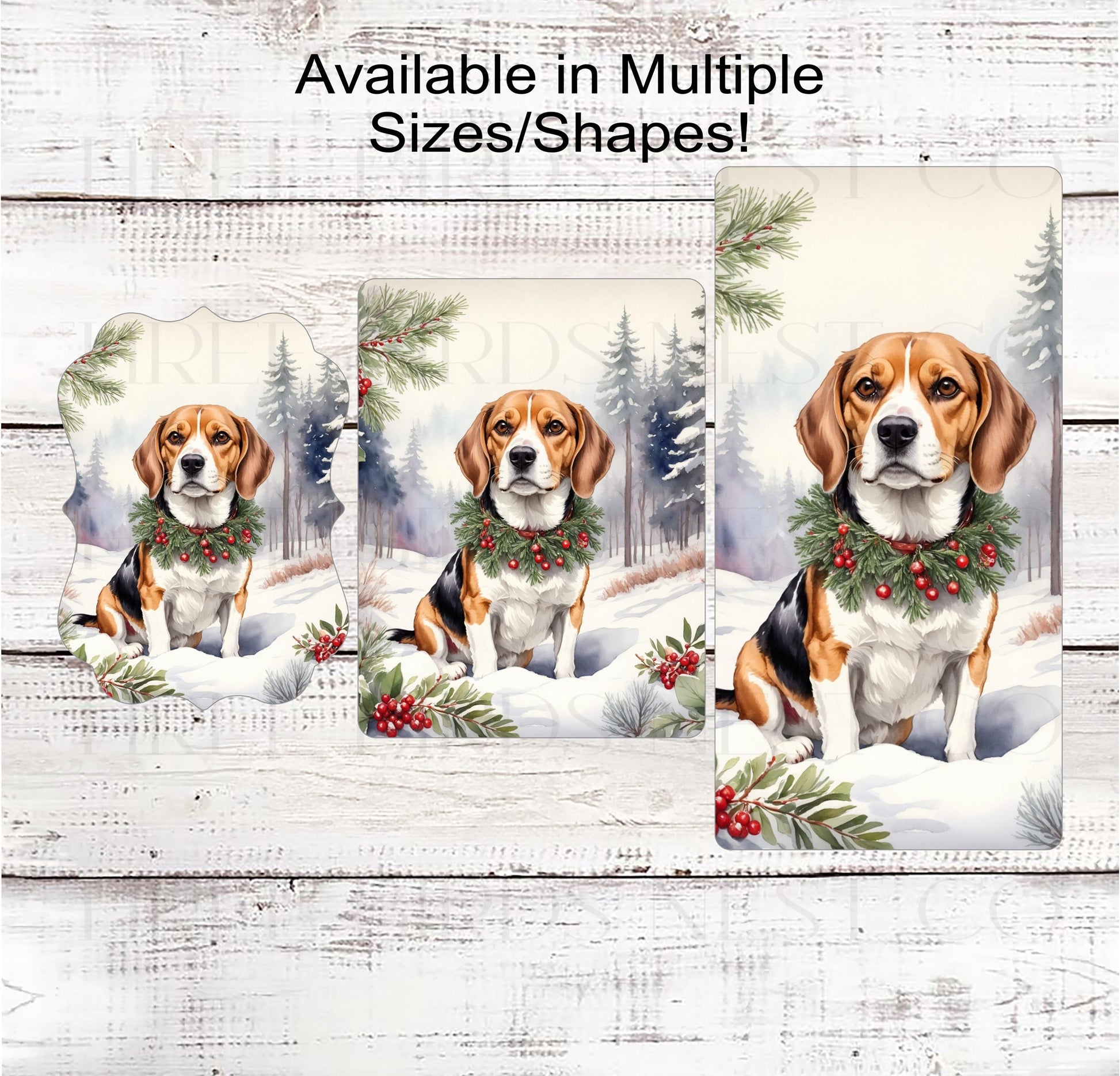 Beagle Dog Wreath Sign - Christmas Dog Wreath Sign - Winter Welcome